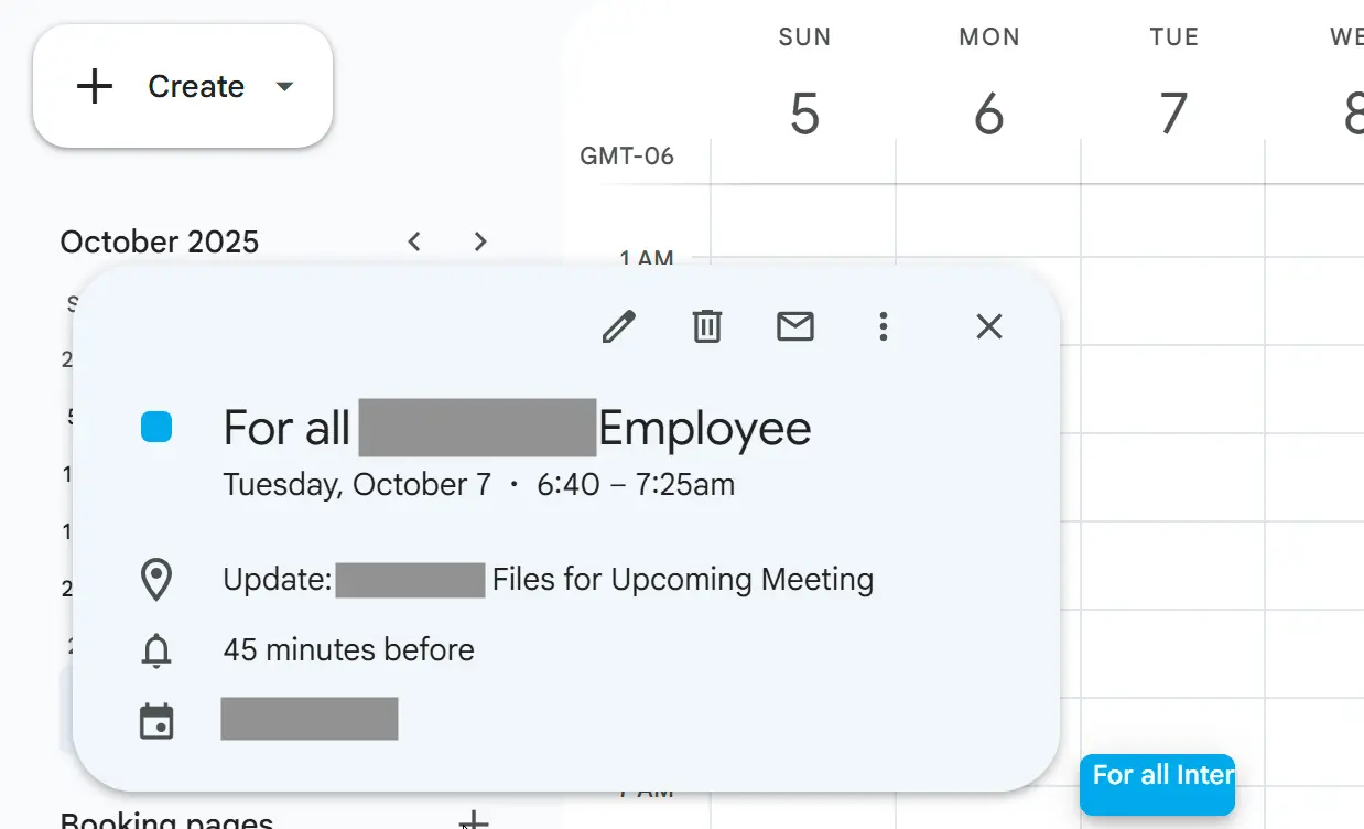 Das durch die .ics-Datei erstellte gefälschte Meeting
